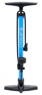 vloerpomp M2 met drukmeter 62 cm 11 Bar staal blauw