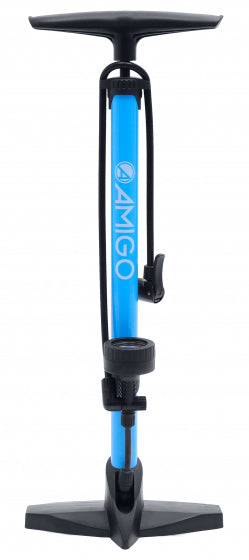 vloerpomp M2 met drukmeter 62 cm 11 Bar staal blauw