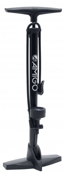 vloerpomp M2 met drukmeter 62 cm 11 Bar staal zwart