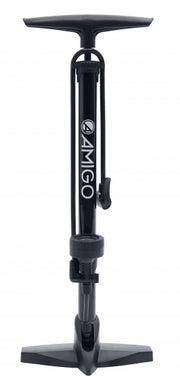vloerpomp M2 met drukmeter 62 cm 11 Bar staal zwart