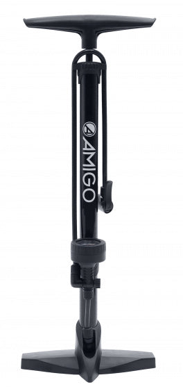 vloerpomp M2 met drukmeter 62 cm 11 Bar staal zwart