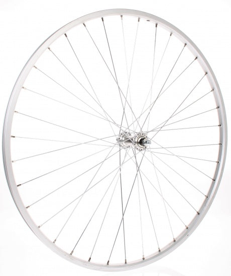 Voorwiel 28 inch velgrem aluminium 36G zilver