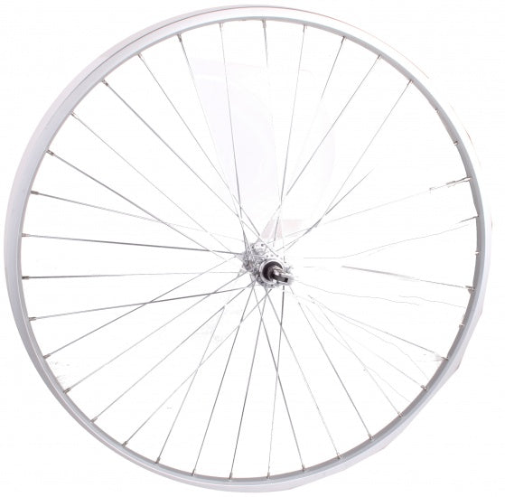 Voorwiel 28 x 1 5/8 aluminium 36G zilver