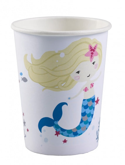 feestbeker zeemeermin wit 8 stuk 250 ml