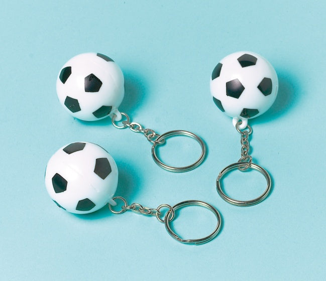 sleutelhangers Championship Soccer zwart/wit 12 stuks