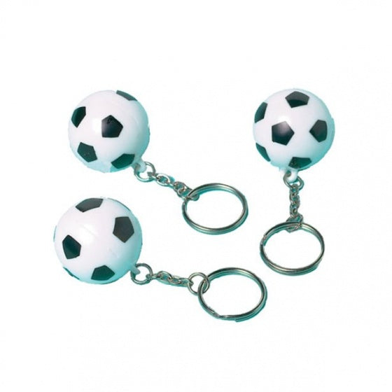 sleutelhangers Championship Soccer zwart/wit 12 stuks