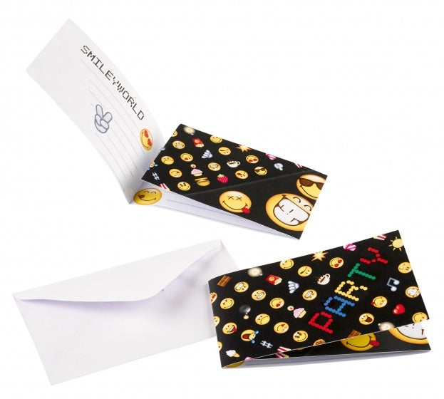 uitnodigingen Smiley Emoticons 14 x 8 cm 16-delig