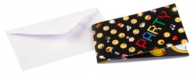 uitnodigingen Smiley Emoticons 14 x 8 cm 16-delig