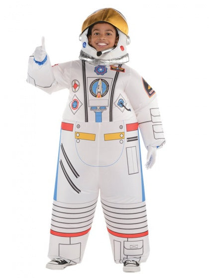 verkleedpak astronaut opblaasbaar wit 8-10 jaar