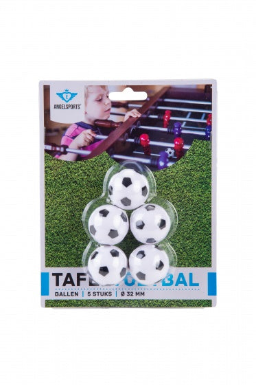 Tafelvoetbalballetjes Zwart Wit 5 Stuks