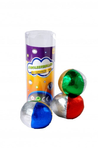3 Jongleerballen Metallic 6cm
