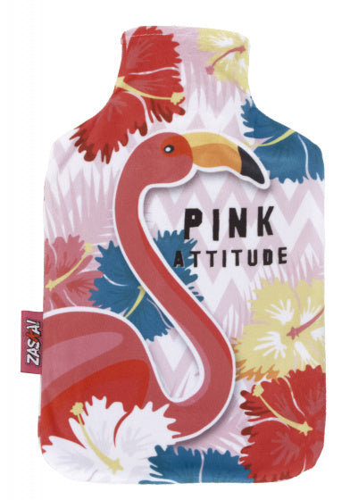 warmtekruiken flamingo 2 liter polyester roze
