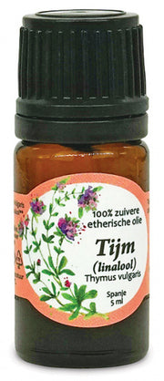etherische olie Tijm Linalool 5 ml vegan transparant