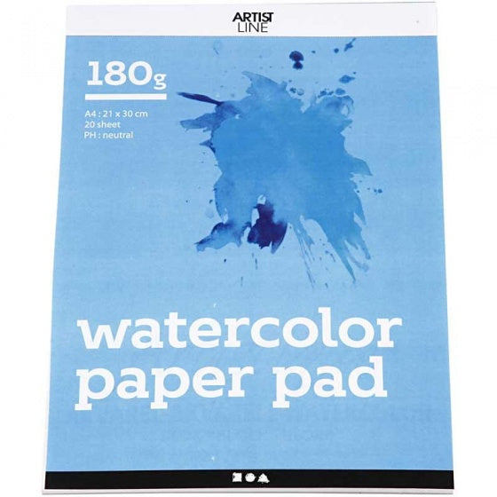 aquarelblok 20 stuks A4 180 gr