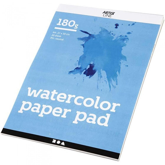 aquarelblok 20 stuks A4 180 gr