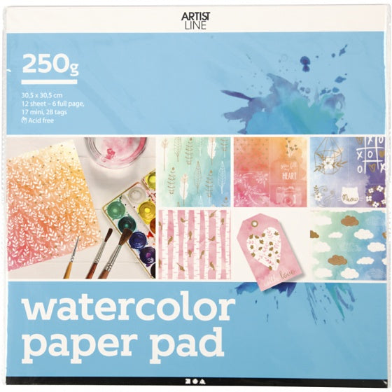 kleurboek aquarelblok 12 stuks 30