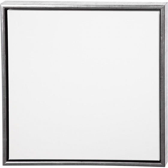 canvas met lijst 54 x 54 cm zilver