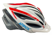 fietshelm Inmould 56-61 cm polycarbonaat wit/rood mt L