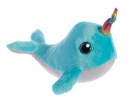 knuffel Sparkle Tales narwal Coral 18 cm blauw