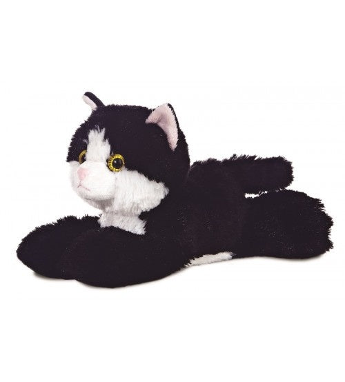 Knuffel Mini Flopsie maynard zwart-wit kat 20