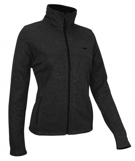 Outdoorjack Fleece Dames Zwart/Grijs Maat XXL (44)