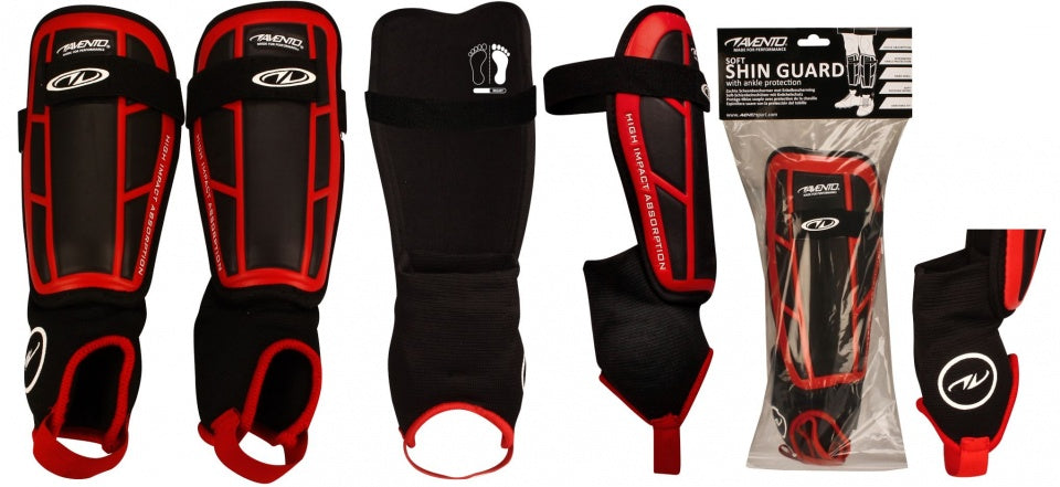 Scheenbeschermers Pro-Style Soft rood/zwart maat L
