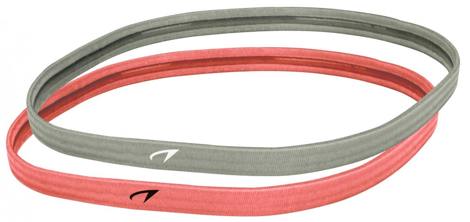 Sporthaarband Elastiek 10 mm 2 Stuks grijs/roze