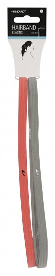 Sporthaarband Elastiek 10 mm 2 Stuks grijs/roze