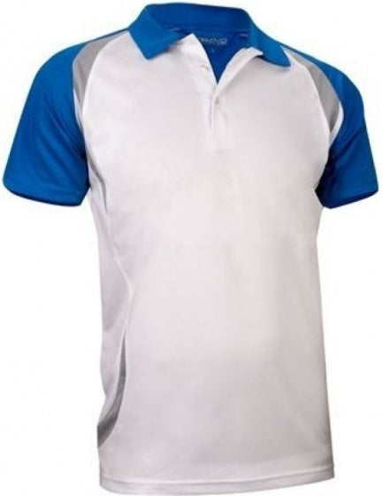 Sportpolo Heren Wit/Blauw Maat XL