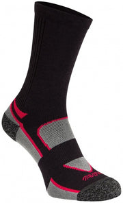 Sportsokken Dames 2-pack grijs/fuchsia maat 35/38