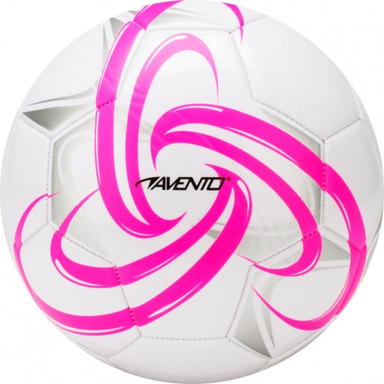 Voetbal Glossy PVC Fluor Maat 5 Wit / Roze