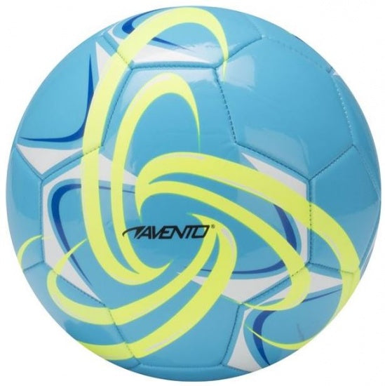 Voetbal Glossy PVC Fluor Maat 5 Blauw / Geel