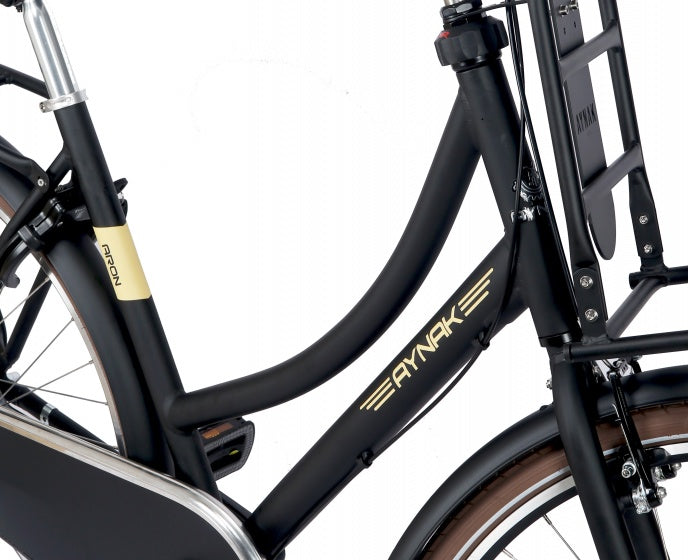 Aron transportfiets 28 Inch 53 cm Dames 3V Terugtraprem Zwart