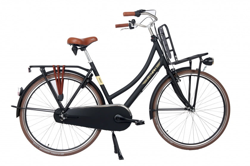 Aron transportfiets 28 Inch 53 cm Dames 3V Terugtraprem Zwart