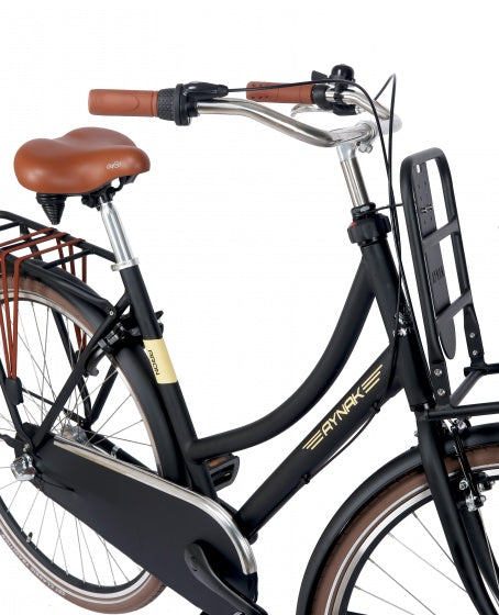 Aron transportfiets 28 Inch 53 cm Dames 3V Terugtraprem Zwart