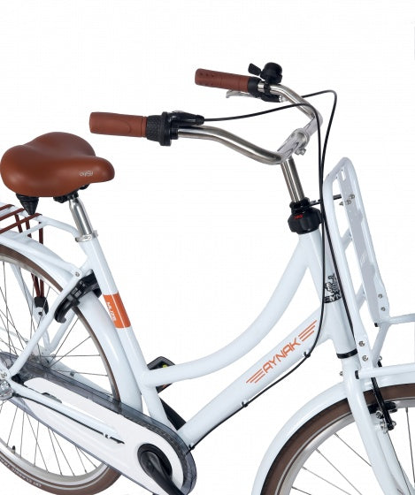 Muze transportfiets 28 Inch 53 cm Dames 3V Terugtraprem Wit