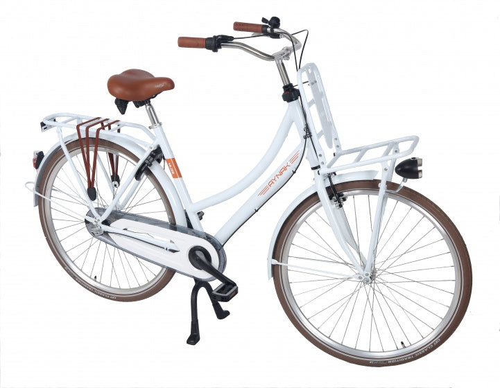 Muze transportfiets 28 Inch 53 cm Dames 3V Terugtraprem Wit
