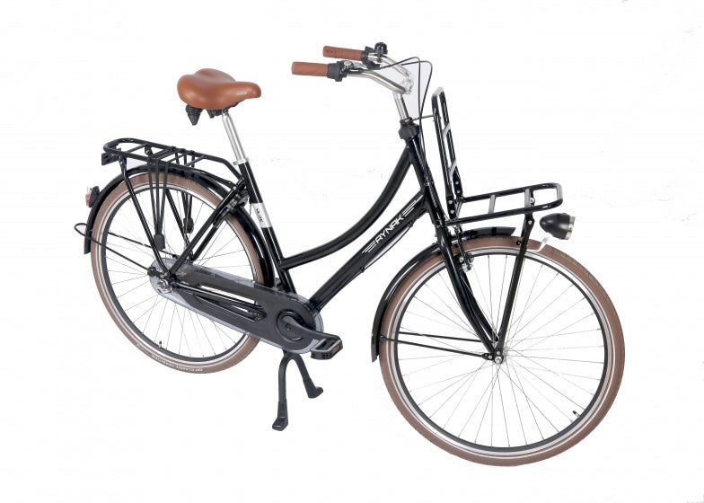 Muze transportfiets 28 Inch 53 cm Dames 3V Terugtraprem Zwart