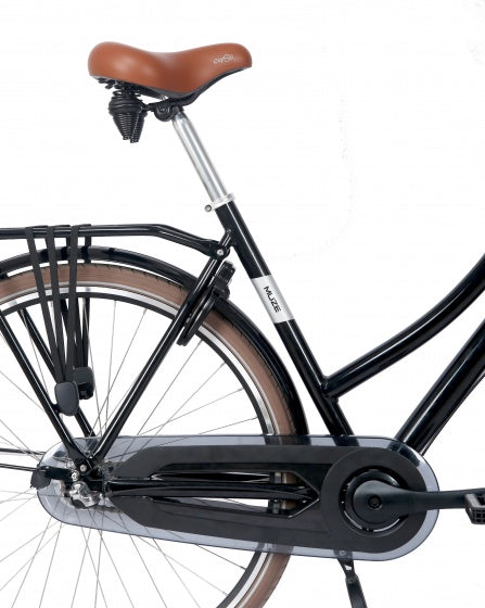 Muze transportfiets 28 Inch 53 cm Dames 3V Terugtraprem Zwart