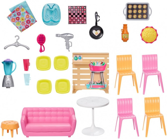 poppenhuis Malibu meisjes 90 cm roze/wit