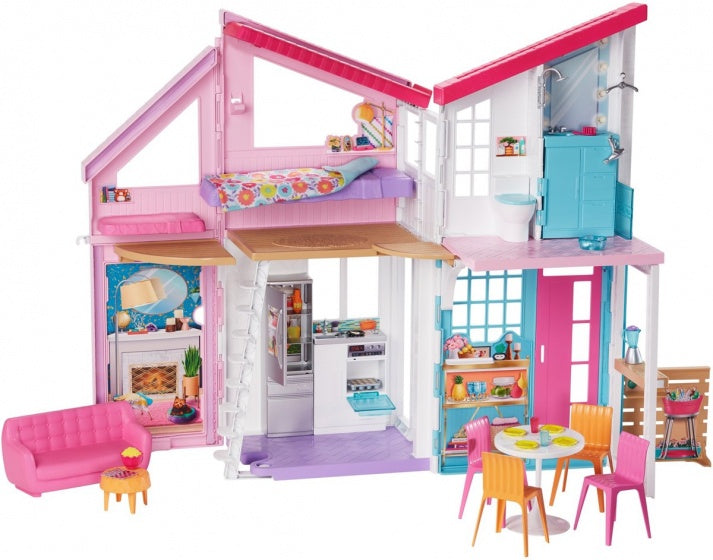 poppenhuis Malibu meisjes 90 cm roze/wit