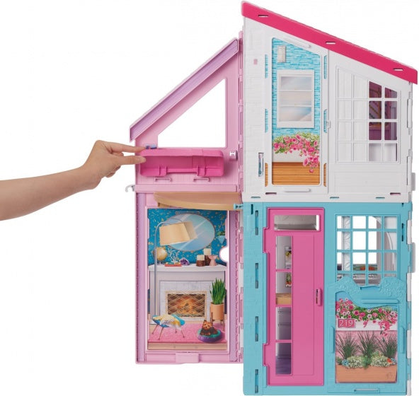 poppenhuis Malibu meisjes 90 cm roze/wit