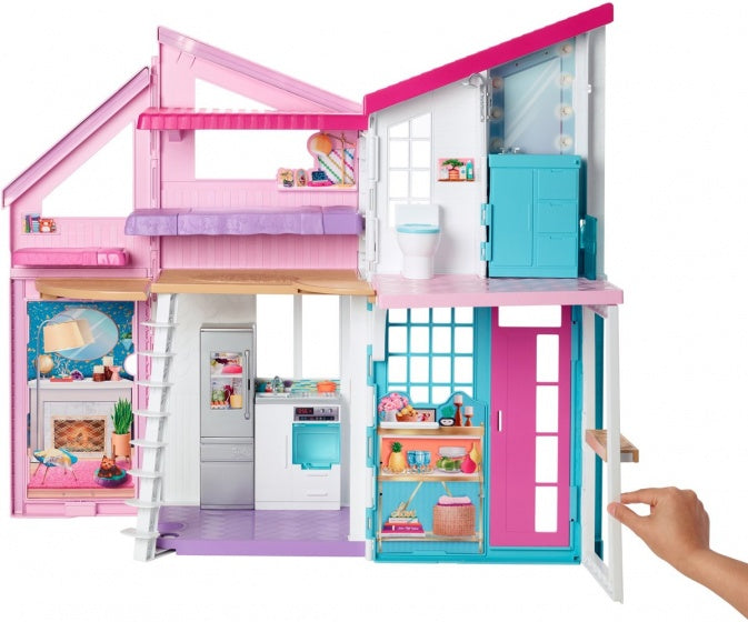 poppenhuis Malibu meisjes 90 cm roze/wit