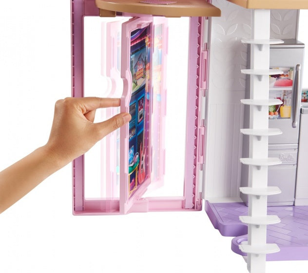 poppenhuis Malibu meisjes 90 cm roze/wit