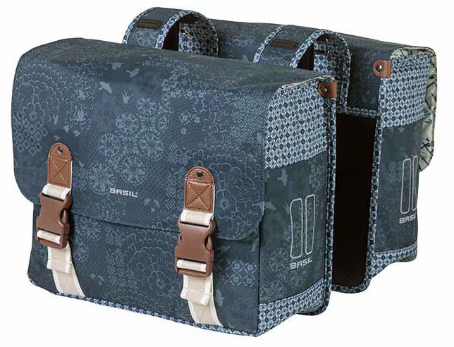 dubbele fietstas Boheme 35 liter polyester indigo/blauw