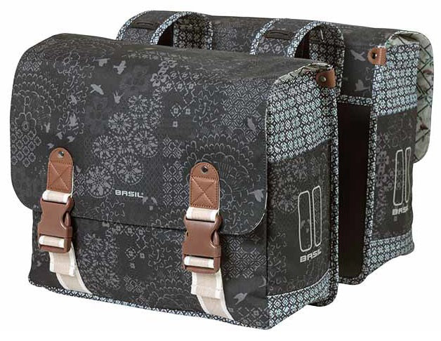 dubbele fietstas Boheme 35 liter polyester zwart