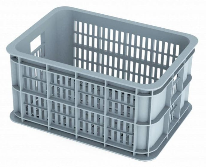 fietskrat Silver Cloud kunststof 25 liter grijs - 21056