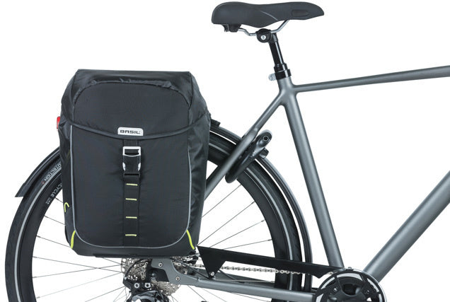 fietstas dubbel MIK Miles 34 liter zwart/lime - 17784
