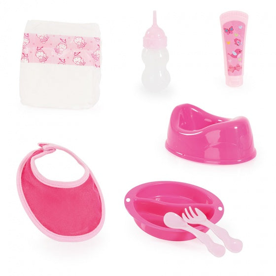 accessoiresset babypop roze/wit 8-delig