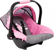 autostoel voor poppen roze stippen 45 cm